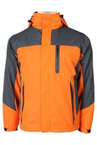 SKJ026 custom-made windbreaker two-piece jacket imported from hook and loop waterproof jacquard fabric seamless rubber pocket breathable mesh windbreaker manufacturer side view